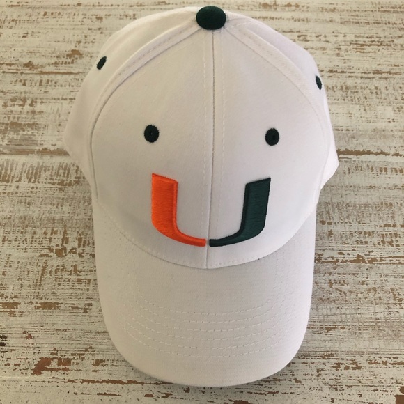 Top of the World Other - Fitted White Miami Hurricanes Hat